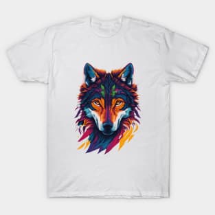 Colorful Face Wolf T-Shirt